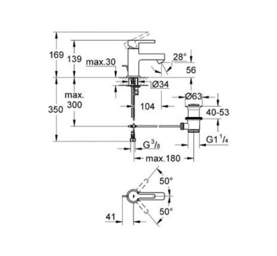смеситель для умывальника Grohe Lineare (32109000)