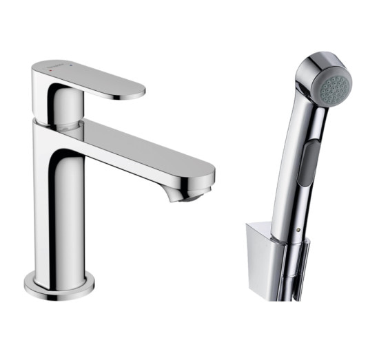 Змішувач Hansgrohe Rebris S 110 для умивальника з гігієнічною лійкою . Chrome (72215000)