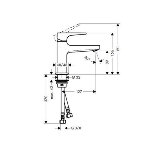 Змішувач Hansgrohe Metropol 100 для умивальника з донним клапаном push-open, Matt Black (32500670)