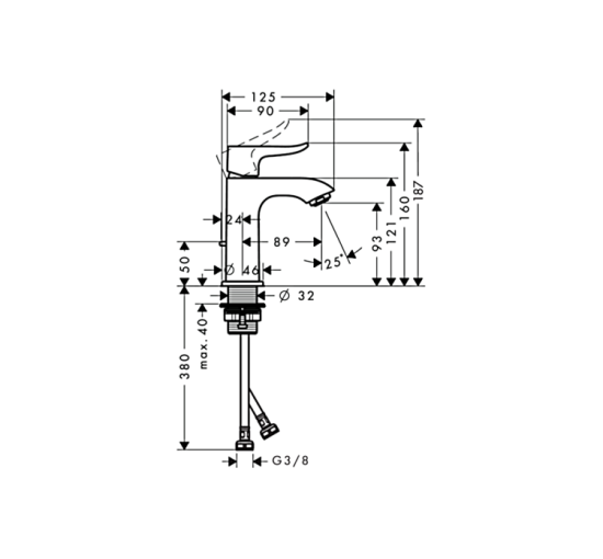 Змішувач Hansgrohe Metris 100 для умивальника (31088000)