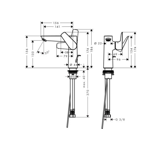 Смеситель Hansgrohe Talis E 150 для умывальника с донным клапаном Matt White (71754700)