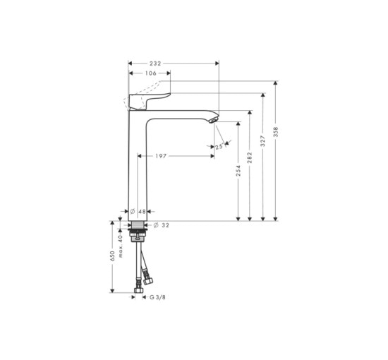 Смеситель Hansgrohe Metris 260 для умывальника без д/к (31184000)