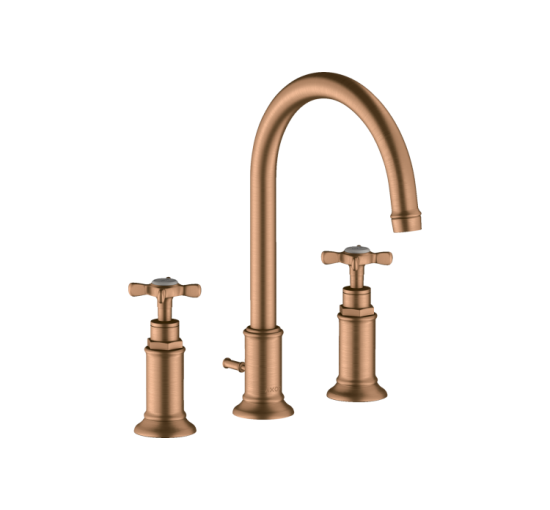 Смеситель Axor Montreux 180 для раковины на 3 отверстия Cross 16513140 Brushed Bronze