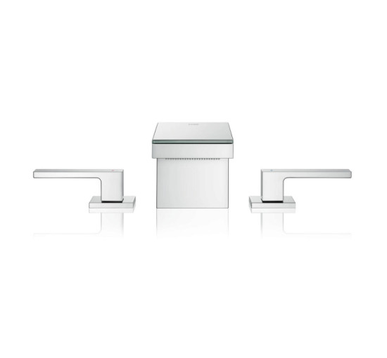 Змішувач Axor MyEdition 70 для раковини на 3 отвори Chrome з накладкою Black Glass 47050600