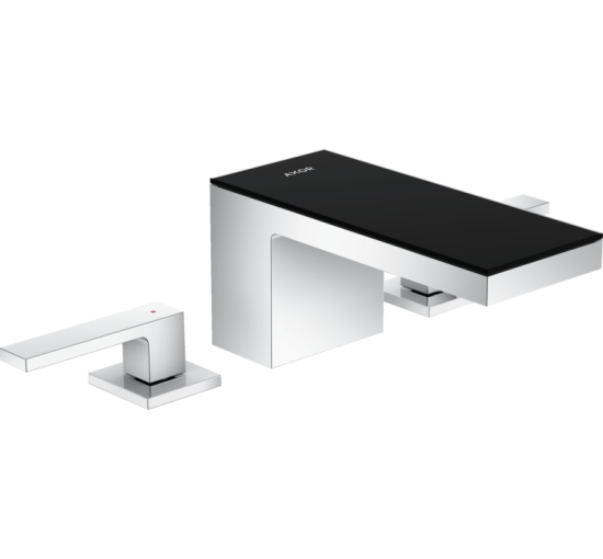 Змішувач Axor MyEdition 70 для раковини на 3 отвори Chrome з накладкою Black Glass 47050600