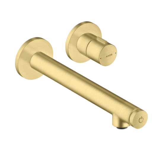 Смеситель Axor Uno Select для раковины из стены, излив 220 мм Brushed Brass 45113950