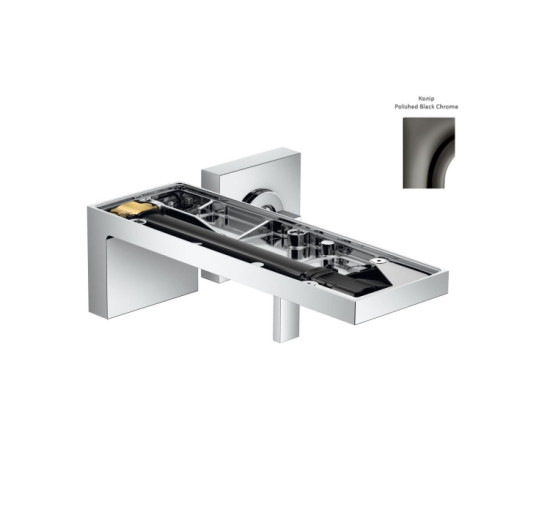 Смеситель Axor MyEdition 221 для раковины из стены на 2 отверстия, без накладки Polished Black Chrome 47062330