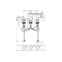 Змішувач Axor MyEdition 70 для раковини на 3 отвори Chrome з накладкою Black Glass 47050600