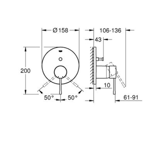 Наружная часть смесителя без скрытой части GROHE Essence золото латунь 158мм 24058GL1