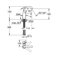 Змішувач для умивальника одноважільний GROHE Essence чорний латунь 24176KF1