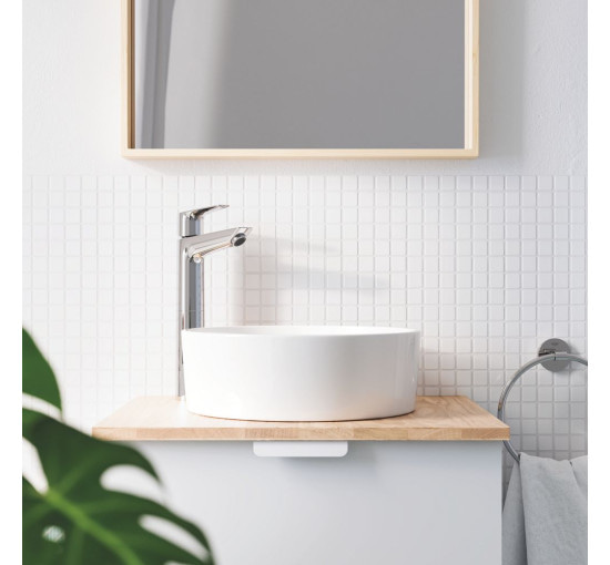 Смеситель для умывальника с высоким изливом GROHE StartEdge хром латунь с донным клапаном 23777001