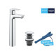 Смеситель для умывальника с высоким изливом GROHE StartEdge хром латунь с донным клапаном 23777001
