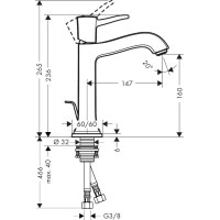 Смеситель hansgrohe Metropol Classic для раковины 31302000 хром