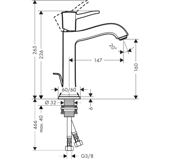 Змішувач hansgrohe Metropol Classic для раковини 31302000 хром