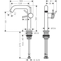 Смеситель hansgrohe Tecturis S CoolStart EcoSmart+ для раковины без сливного гарнитура, белый 73341700