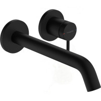 Зовнішня частина змішувача для умивальника одноважільний настінного монтажу без прихованої частини HANSGROHE Tecturis S EcoSmart+ чорний латунь 73351670