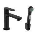 Смеситель Hansgrohe Rebris S 110 для умывальника с гигиенической воронкой. Matt Black (72215670)