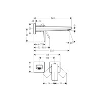 Смеситель Hansgrohe Metropol для раковины со стены скрытого монтажа 225 мм, Matt White (32526700)