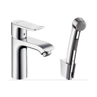 Смеситель Hansgrohe Metris 100 для умывальника с гигиенической лейкой (31285000)