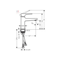 Змішувач Hansgrohe Metropol 100 для умивальника з донним клапаном push-open Chrome (32500000)