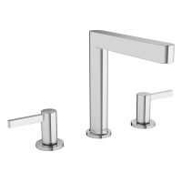 Смеситель Hansgrohe Finoris 160 для умывальника на 3 отверстия с донным клапаном push-open. Chrome (76034000)