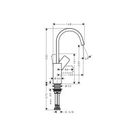 Смеситель Hansgrohe Vivenis 210 для умывальника с поворотным носиком Matt Black (75032670)