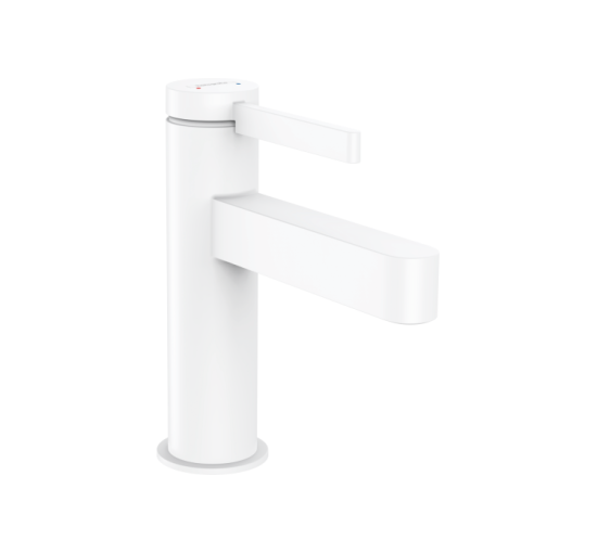 Смеситель Hansgrohe Finoris 100 для умывальника с донным клапаном push-open. Matt White (76010700)