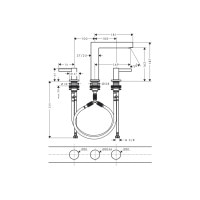 Смеситель Hansgrohe Finoris 160 для умывальника на 3 отверстия с донным клапаном push-open. Chrome (76034000)