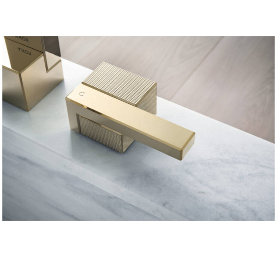 Змішувач Axor Edge 130 для раковини врізний на 3 отвори Diamond Cut хромований 46051000