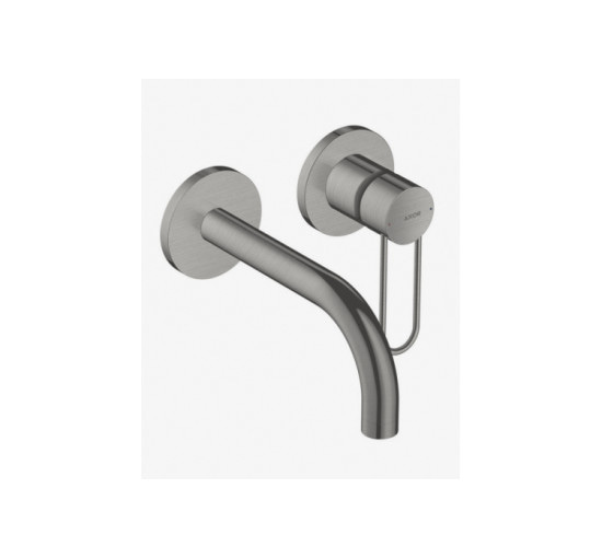 Змішувач Axor Uno для раковини зі стіни Loop вилив 165 мм , Brushed Black Chrome 38121340