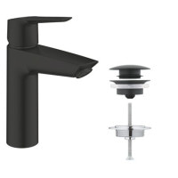 Змішувач для умивальника одноважільний GROHE QuickFix Start чорний латунь з донним клапаном 235752432