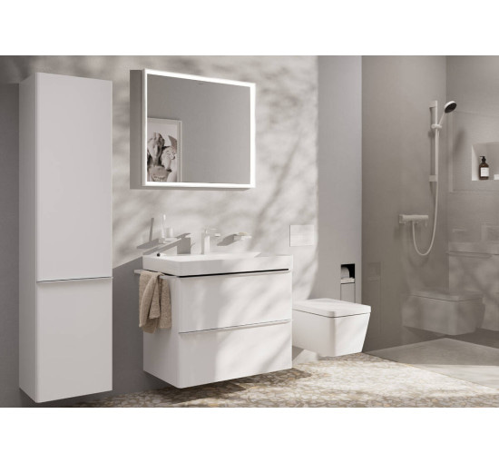 Змішувач hansgrohe Tecturis E для раковини з зливним гарнітуром, білий матовий 73010700