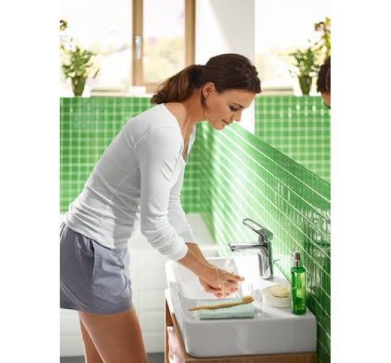 Кран на раковину однозахватный HANSGROHE Logis Loop хром латунь с донным клапаном 71151000