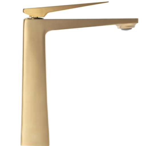 Змішувач для умивальника (раковини) REA PARKER BRUSHED GOLD високий