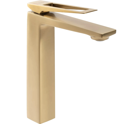 Змішувач для умивальника (раковини) REA PARKER BRUSHED GOLD високий