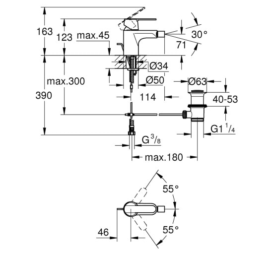 Смеситель для биде Grohe Get 32885000