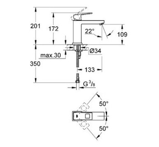 Смеситель для раковины Grohe Eurocube (23446000)