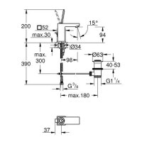 Смеситель для раковины Grohe Eurocube Joy (23654000)