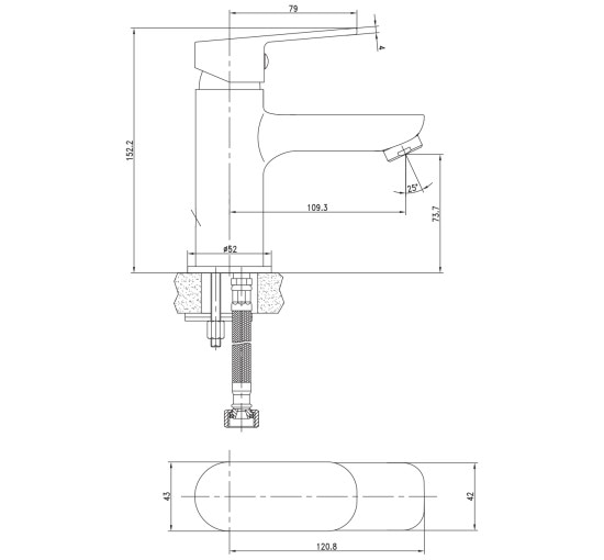 Змішувач для умивальника Imprese Laska black 05040 (35)B