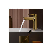 Смеситель Hansgrohe Talis E 110 для умывальника CoolStart с донным клапаном pop-up (71713990) Polished Gold Optic