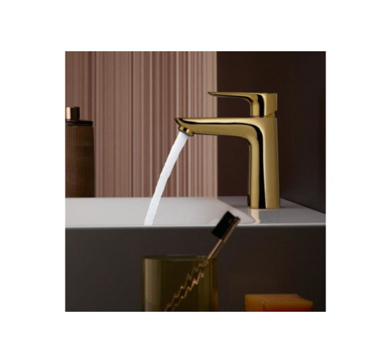 Змішувач Hansgrohe Talis E 110 для умивальника CoolStart з донним клапаном pop-up (71713990) Polished Gold Optic