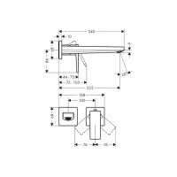 Смеситель Hansgrohe Metropol для раковины со стены 225 мм Polished Gold Optic (32526990)