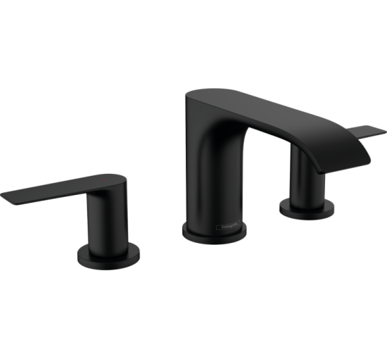 Смеситель Hansgrohe Vivenis 90 для умывальника на 3 отверстия с донным клапаном pop-up. Matt Black (75033670)