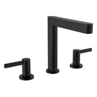 Смеситель Hansgrohe Finoris 160 для умывальника на 3 отверстия с донным клапаном push-open. Matt Black (76034670)