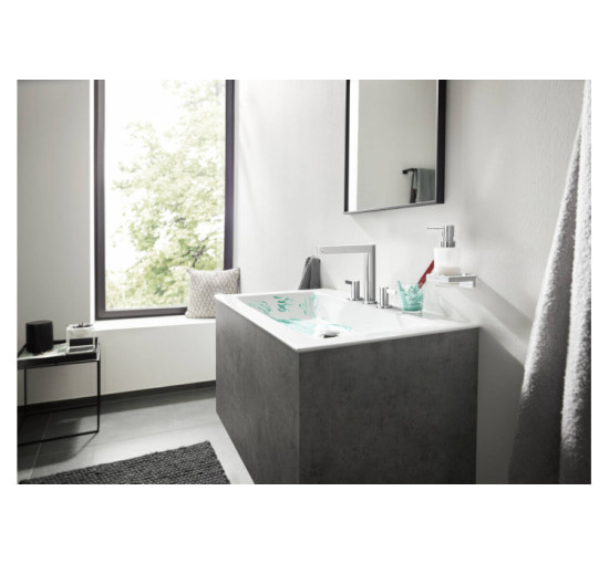 Смеситель Hansgrohe Finoris 160 для умывальника на 3 отверстия с донным клапаном push-open. Matt Black (76034670)