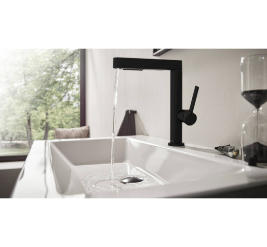 Смеситель Hansgrohe Finoris 230 для умывальника с поворотным выдвижным носиком 2JET и донным клапаном push-open. Chrome (76063000)