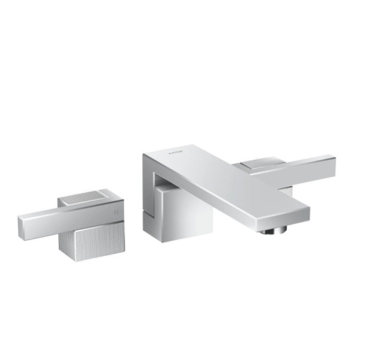 Змішувач Axor Edge 190 для раковини зі стіни на 3 отвори з push-open Diamond Cut Chrome 46061000