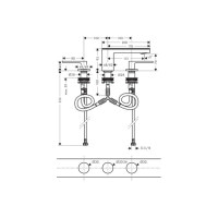 Смеситель Axor MyEdition 70 для раковины на 3 отверстия без накладки, хромированный 47052000