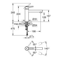 Смеситель кухонный одновентильный GROHE Concetto 31128001 хром латунь 31128001