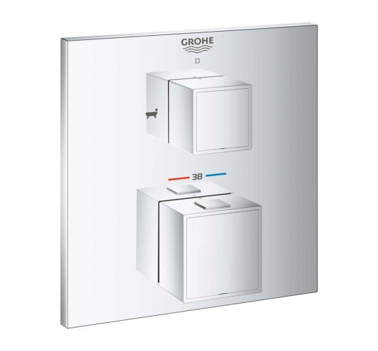 Зовнішня частина змішувача без прихованої частини GROHE GROHTHERM CUBE хром латунь 158мм 24155000
